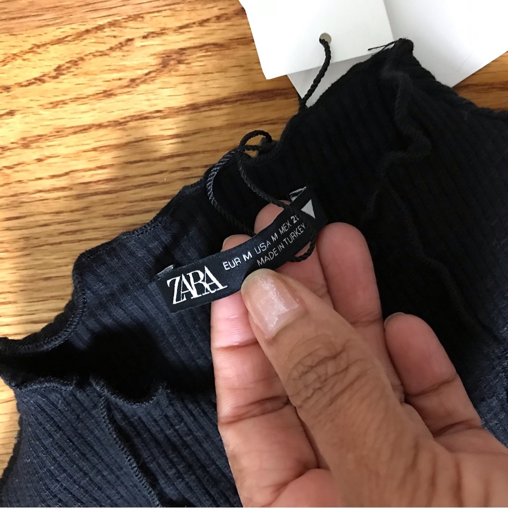 Zara Black Mock-Neck Mini Dress NWT - Picture 5 of 5